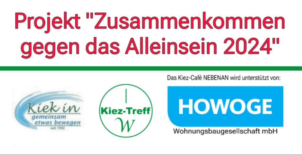 Projekt "Zusammenkommen gegen das Alleinsein" unterstützt durch...